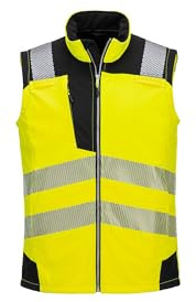 Portwest PW325 PW3 Hi Vis Softshell Gilet Waterproof Windproof Breathable Durable Work Vest Reflective Trim Multiple Pockets Modern Fit Certified Safety