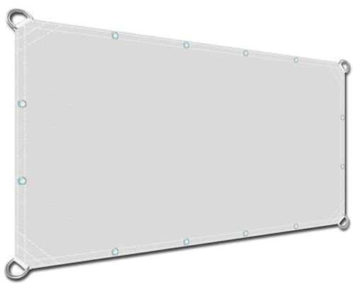 Tende da Sole per Balconi 0.6x5.8m, Raggi UV 95% idrorepellente Resistente al Vento Vela Ombreggiante Parasole Facile da Pulire per Recinzione Giardino Terrazzo, Bianco