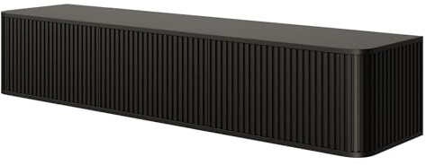 Selsey TV Hängeboard Ovarlo 31,2x163,2x38 cm, Modernes Design mit Geriffelten Fronten & Abgerundeten Kanten, MDF & Laminierte Spanplatte, Push-to-Open System, Staufächer für Zubehör