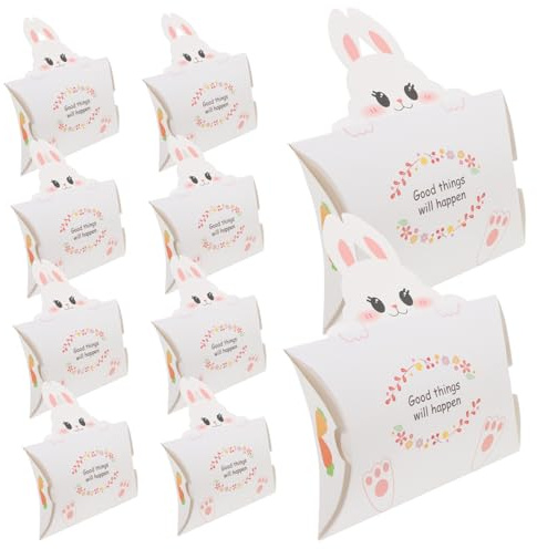 TOBBOMEY 10stücke Faltbare Süßigkeiten-boxen Mit Cartoon-hasen Boxen Kleine Papier-bonbonboxen Süßigkeiten-verpackung Geschenkschachteln Für Geburtstag Hochzeit Party