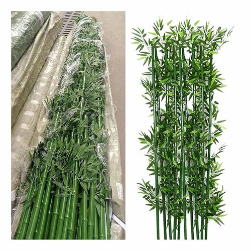 Pantalla de privacidad para balcón con Planta de bambú Artificial, Separador de Espacios Interiores, Cerca de privacidad para jardín Exterior, terraza, Patio y Entrada(120cm/3.9ft)