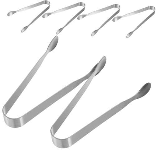 MAGICLULU 6pièces Lot De Mini Pinces De Service Acier Inoxydable Pinces à Glace Et Sucre Compactes Pour Thé Buffet Pâtisseries Et Apéritifs