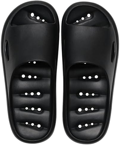 Pantofole da donna e uomo, estive, per interni ed esterni, antiscivolo, antiscivolo, da giardino, per la casa, in plastica, per la spiaggia, Nero , 44