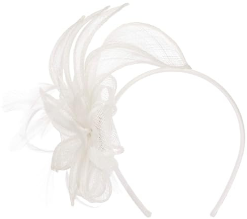 Seeberger Vanola Sinamay Fascinator Haarschmuck Kopfschmuck Haarreif Damen - Frühling-Sommer Sommer - One Size weiß