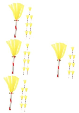 ifundom 4 Sätze Cheerleading Sportfledermaus Party Poms Blau Pompons Führend Jubel Cheerleading -trainingsausrüstung Kindergarten-donnerstöcke Cheerleader -requisiten Pvc Gelb 8 Stück * 4