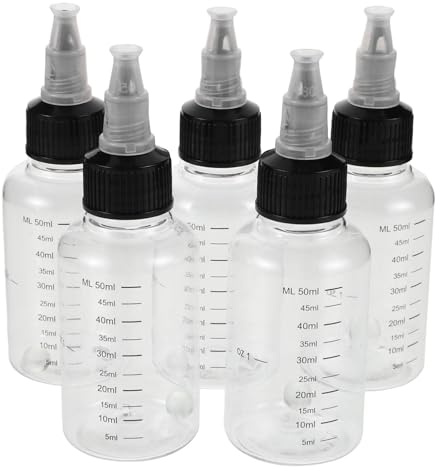 OSALADI 5 Applicatori Per Olio Per : Flacone Di Olio Colorato in Plastica Vuoto, Flaconi Dosati Con Scala Graduata, Applicatore Per, Tappo A Punta Girevole.