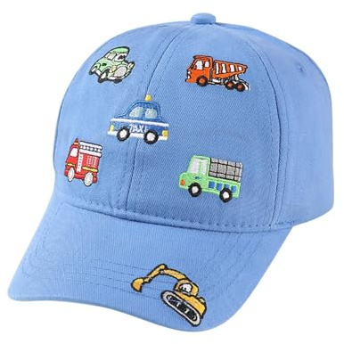 Generisch 2025 - Gorra de béisbol bordada con coche para niños | Sombrero de protección solar ajustable para primavera y otoño gorro de verano niña, azul, 2-8 años