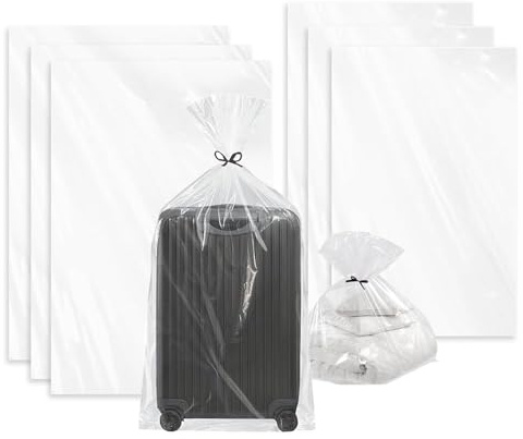 6 Extra Large Clear Plastic Bag, 3 Pack 100x150 cm and 3 Pack 90x120 cm | Heavy Duty Storage Bags, Dustproof Waterproof Packing Bags Giant Plastic Bags for Luggage, Clothes, Suitcase, Plush Toys