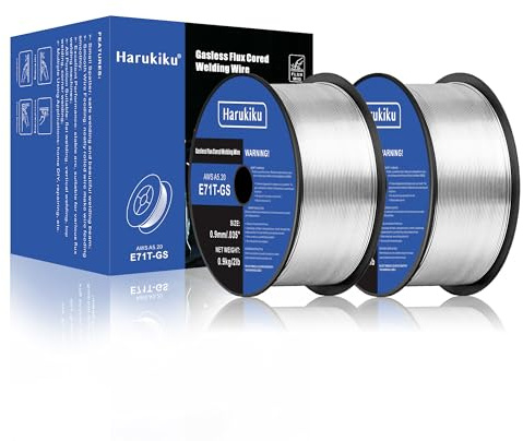 HARUKIKU Fyllnadstråd 0,9 mm NettoVikt: 0,9kg – E71T-GS svetstråd för fyllnadstråd, svetsmaskin utan gas, trådledning D100, 2 rullar