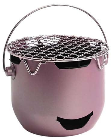 Grill au Charbon de Table | Gril Extérieur Avec Grille De Cuisson Et Poignée | Équipement BBQ en Acier pour Cuisson, Pique-Nique, Terrasse, Randonnée, Extérieur, Plage, Jardin et Trekking