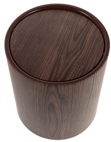 Gadpiparty Poubelle Bois Vintage Capacité Importante avec Grain Bois Corbeille à Déchets Polyvalente pour Cuisine Bureau Salle de Bain et Salon