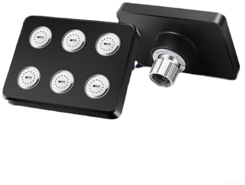 Soffione doccia sovralimentato con tecnologia Booster per il massimo flusso d'acqua e grande uscita dell'acqua con spray superiore girevole a 360 gradi per comodità (nero)