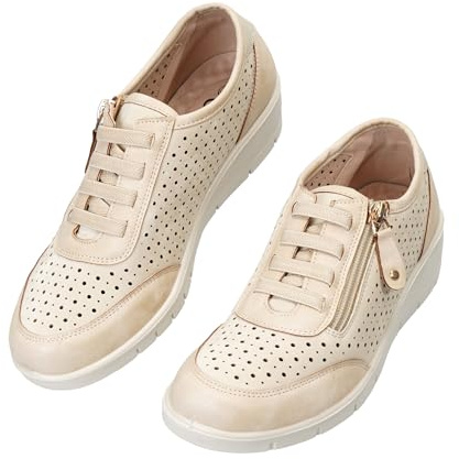 CLEIKS Pantofole Roman Clogs Donna Plateau Loafers con Plantare Tacco Sandali Estate Scarpe Casual Leggere Sandalo da Esterno (Beige, 39 EU, WCL260329-7)