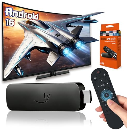XIXIMENG R6 Max Android TV Stick Android 16.0 Stick TV Box con Telecomando Vocale,Wi-Fi 2,4GHz+5GHz & Bluetooth,2GB RAM + 16GB ROM,Allwinner IK316 quad-core a 64 bit ARM Cortex-A53 Smart Sticks