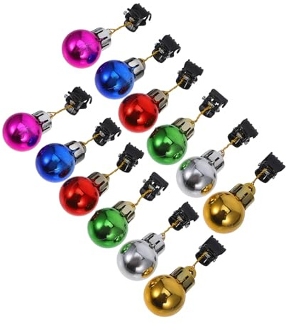 GALPADA 12pcs Pince à Barbe de Noël en Plastique, Ornements pour Poils Visage Brillants, Facile à Attacher, Tenue Sûre, pour Fête de Noël pour Père Couleur Aléatoire