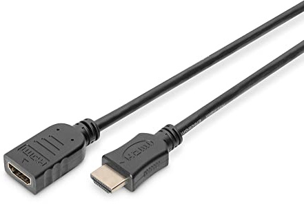 DIGITUS HDMI High Speed förlängningskabel, typ A St/Bu, 5.0m, w/Ethernet, Full HD@60Hz, guld, sv