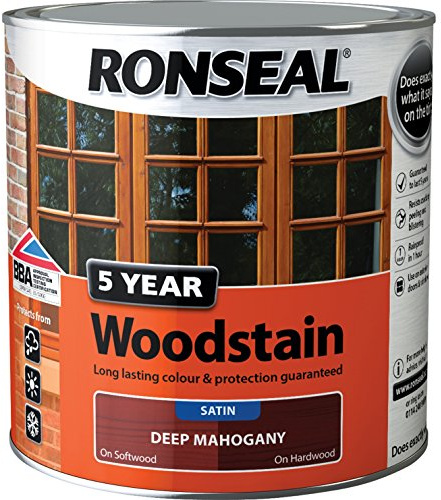 Ronseal 5 Year Woodstain Natural Oak 750ml | Up to 5 year wood protection. UV and water resistant, rainproof in 1 hour. Suitable for exterior wood.
