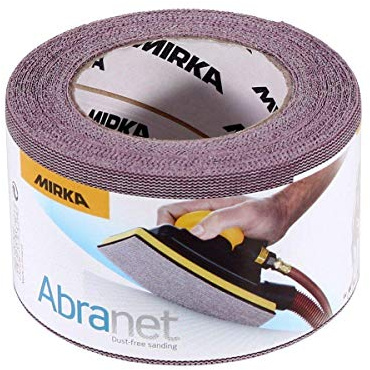 Mirka Abranet Netz-Schleifrolle 75 mm x 10 m Klett Korn P180 | Netz-Schleifrolle mit Klett für Holz Spachtel Lack Kunststoff hohe Schleifleistung lange Haltbarkeit