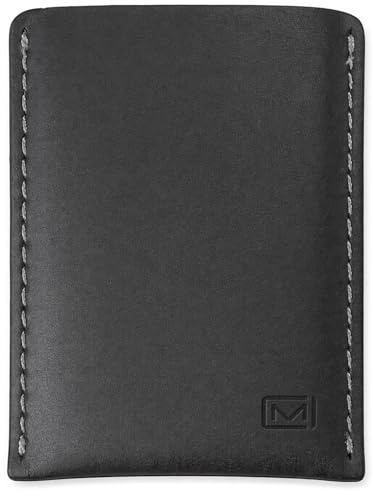 Modern Carry Slim Leather Wallet – Minimalist Card Holder for Men & Women – Front Pocket Design – Easy Bottom Access – Holds 2–10 Cards – Premium Leather – Full Protection (Black)