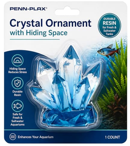 Penn-Plax Deco-Replicas Cystal Cluster Aquarium Dekoration - Sicher für Süß- und Salzwasseraquarien - Saphirblau