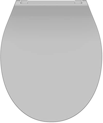 SCHÜTTE WC-Sitz - Toilettendeckel Slim | schlanker Klodeckel mit Absenkautomatik & Schnellverschluss | Duroplast | Grau | 19381