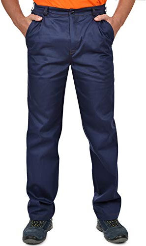 BWOLF Anax Pantalones de Trabajo Hombres Pantalones de Trabajo Hombre Algodón Trabajo Peto - Azul Hidrón, Azul, 4XL