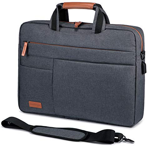 LOVEVOOK Laptop tasche 17-17.3 Zoll Notebook Tasche 17-17.3 Zoll Wasserdicht Aktentasche Herren Schultertasche Macbook Tasche Business Taschen Herren Dunkelgrau