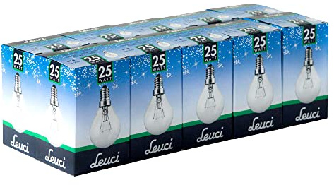 Leuci 10 x Glühbirne Tropfenform P45 25W E14 klar Glühlampe warmweiß dimmbar