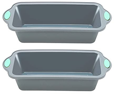 To encounter 22,9 cm Silikon-Brot- und Kastenformen, 2 Stück, lebensmittelechte Antihaft-Silikonformen zum Backen von Bananenbrot, Fleischbrot, Pfundkuchen mit metallverstärktem Rahmen