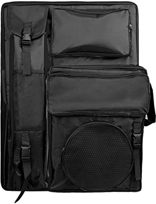 Bolsa para tablero de dibujo 4K impermeable multifuncional portátil para bocetos clase de arte bolsa de almacenamiento para arte gruesa gran capacidad adecuada para estudiantes, artistas, negro, uno