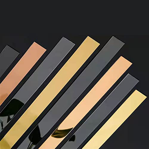 5M Metallisch Spiegelartig Zierleisten Selbstklebend Bordüre Tapete Flexible Zierleisten Sparpaket, Ultra Dünn Kronenformen, Deckenleiste, Schälen und Aufkleben ( Color : Gold Brushed , Size : Width 1