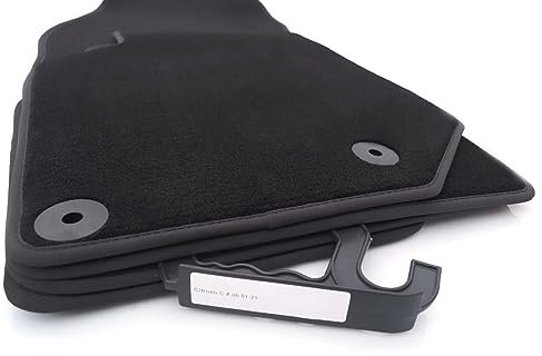 Fußmatten für Citroen C4 (ab 2021-) Velours Automatten in Original Qualität Autoteppich, Schwarz 4-teilig