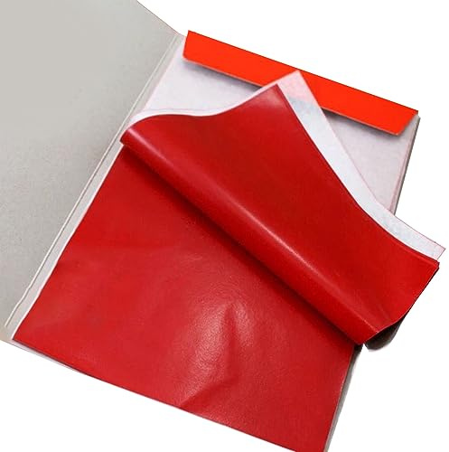 SagaSave (5x7.2Zoll) Rotes Kohlepapier für Holz, Papier, Leinwand und andere Kunstoberflächen, 100 Blatt Kohlepapier zum Nähen, Sticken und Nähen von Stoffen