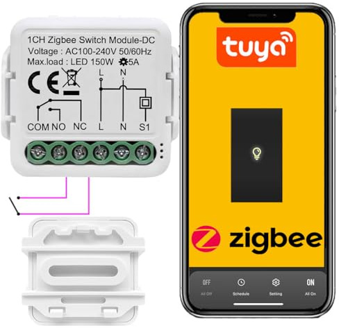 Sone Smart One ZigBee Relais Potentialfrei NO NC Tuya 230V 5A | Home Assistant, dry contact,Türöffner, Heizung,Gateway erforderlich,Alexa