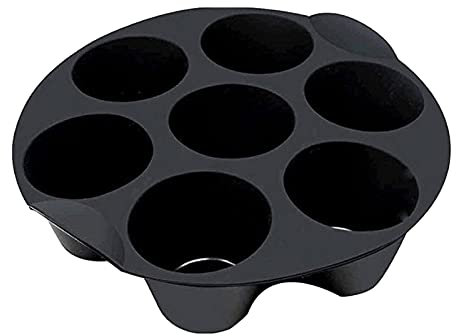 Stampi Muffin Silicone, Vassoi per Muffin per 7 Cupcake, Teglia da Muffin con Rivestimento Antiaderente, Stampo per Muffin in Silicone per Friggitrice ad Aria, Stampi da Forno per Muffin Torte Budino