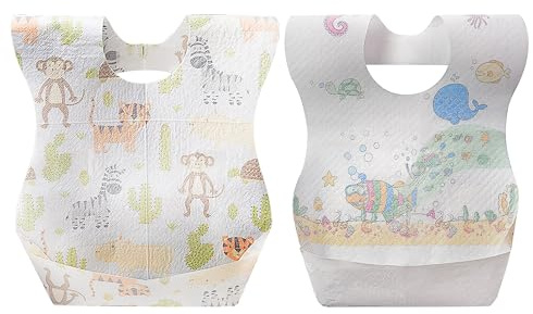 FZSECRIU 40 Stück Einweg-Lätzchen für Kinder,baby lätzchen,lätzchen baby,ärmellätzchen,lätzchen zum bemalen,bibs