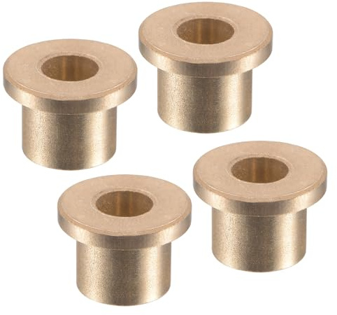 Kozelo 4pcs Flange Sleeve Bearings - [6mm Bore x 10mm OD x 10mm Length x 2mm Flange Thickness] Sintered Bronze Self-Lubricating Bushings