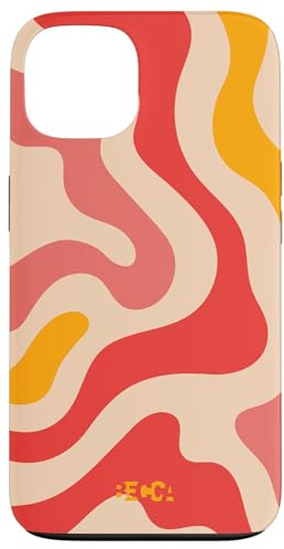 Retro Liquid Swirl Groovy Abstraktes Muster Wave Red Phone Hülle für iPhone 13
