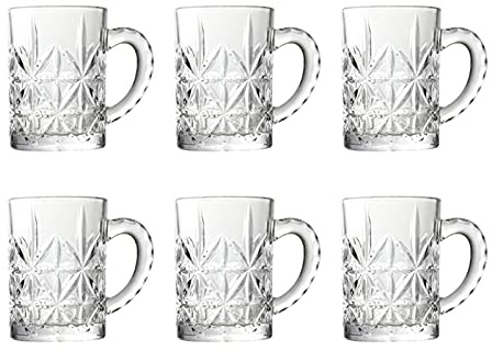 Biergläser Bier Becher Set Biergläser Set von 6 Bierkrügen for Gefrierschrank-Glas-Tassen mit Griffe Glas Bier Stein Becher Bier Tassen for Männer Bierkrug