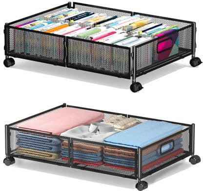 Underbed Storage Box, Clothes Storage, Foldable, Easy Install, Large Capacity, Space Saving