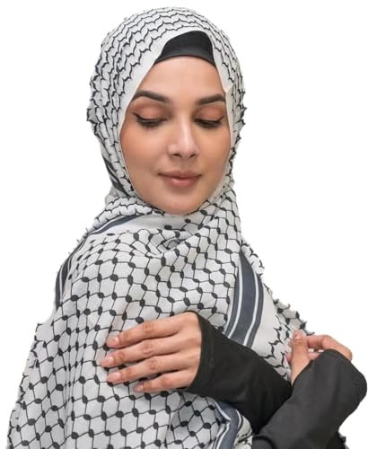 Alwida Palästinensischer -Schal - Chiffon Palästina | Weiches arabisches -Kopftuch | Unisex-Palästinensischer Schal, Palästina-Tücher, arabischer Schal zum täglichen Tragen, Parade,