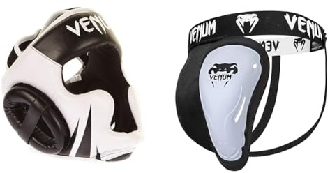Venum Unisex Challenger kask Helme, Black/Ice, Einheitsgröße EU & Unisex dyb beskyttelse udfordring Tiefschutz, Schwarz/Weiß, M EU