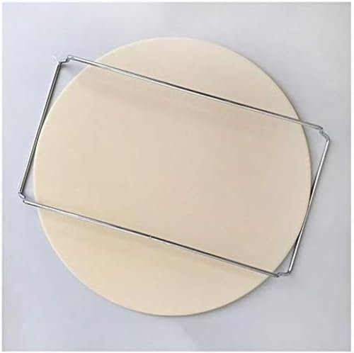 Bandeja de pan para cocinar con piedra para pizza de cerámica refractaria de 10 y 13 pulgadas para horno, uso doméstico, barbacoa, herramienta para pizza al aire libre, 13 pulgadas con mango