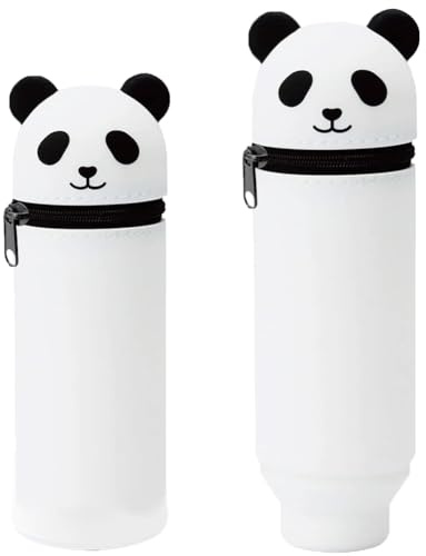 MOPQMKT 2-in-1 Weiche Silikontasche Teleskopisch Mäppchen Federmäppchen Reißverschluss 3D Silikon Jungen Student Schön Stehendes Mäppchen für Teenager 21cm