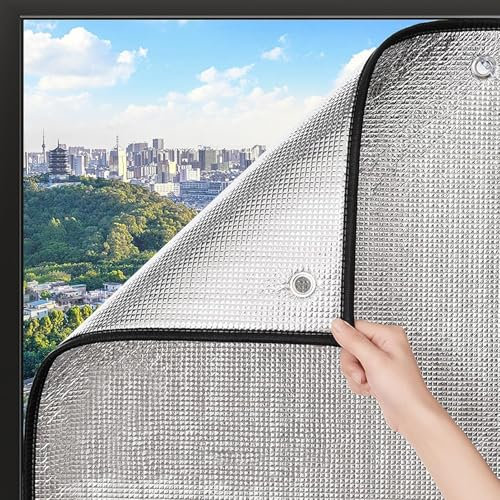Sichtschutz Wärmeisolierung Reflektierende Fensterfolie, UV-Schutz Sonnenschutzfolie Fenster Innen oder Außen, Aluminiumfolie Isolierfolie, für das Heimbüro, Garage