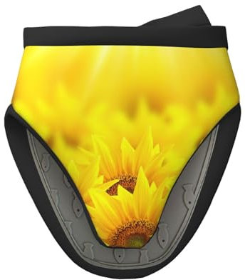 Guanti da forno in silicone giallo girasole, presine e guanti da forno, per forno a microonde, possono essere lavati in lavatrice