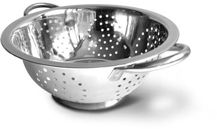 Fackelmann Colador Ø 20 cm, para escurrir pasta, arroz, verduras, material de acero inoxidable con base, apto para lavavajillas, dimensiones Ø 20 x 9,5 cm