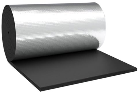 Aluminium-Membrane Wärmedämmung Dampfsperre 5 mm dick Reflexionsfolie für Heizkörper selbstklebend Rolle Isolierfolie für Vordächer (Maße:
