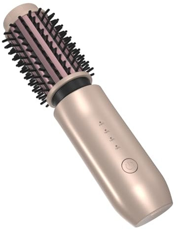 Leeko Thermal Brush Senza Fili, Spazzola Arricciacapelli da 40mm,4 Temperature Lisciante Senza Fili, Pettine Spazzola Termica per Capelli (oro)