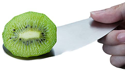 Cucchiaio per avocado, 2 in 1 cucchiaio da kiwi 304 in acciaio inox – può essere lavato con acqua o in lavastoviglie, affettatrice per frutta con bordo seghettato per kiwi, limone, arancione, utensili